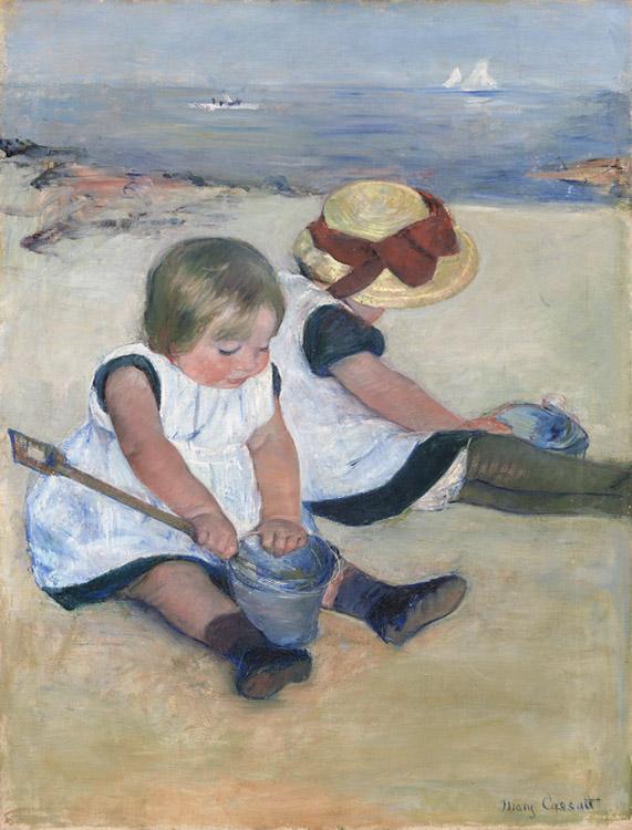 Mary Cassatt Two Children on the Beach (mk09) France oil painting art